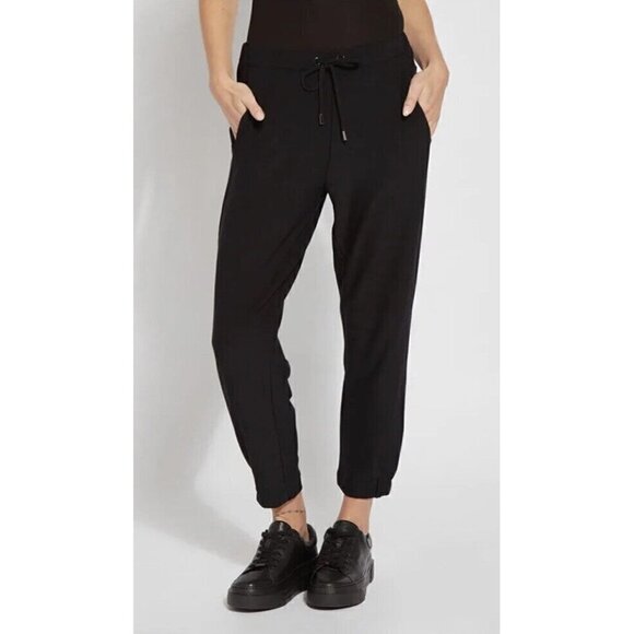 Lysse  Women's Sz XS Julia Crop Jogger in Black Pull On Drawstring Waist - Picture 1 of 10